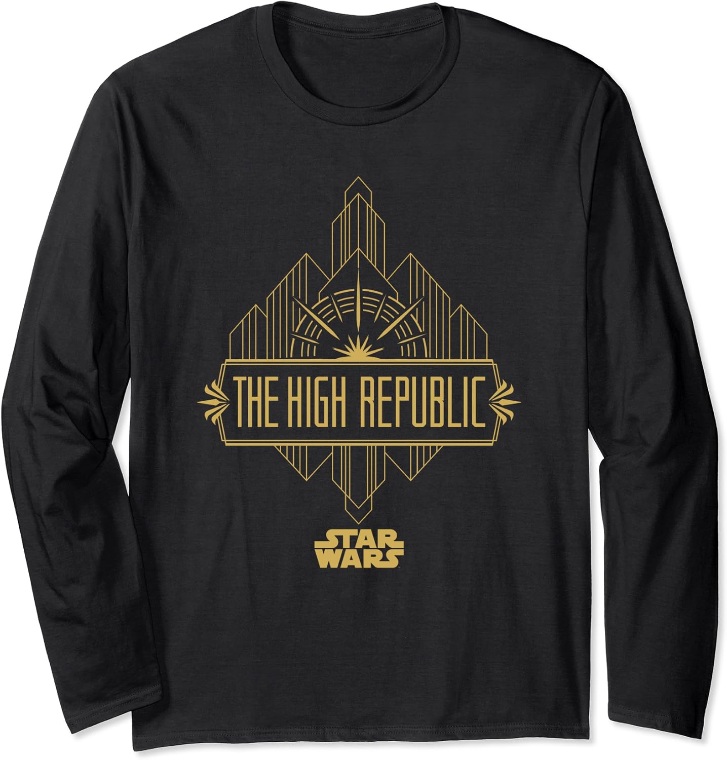 Amazon.com Star Wars High Republic Large Gold Badge Long Sleeve T